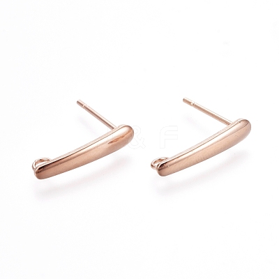304 Stainless Steel Stud Earring Findings STAS-E484-60RG-1