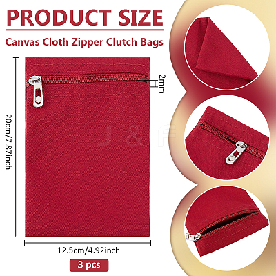 Canvas Cloth Zipper Bags ABAG-WH0077-09B-03-1
