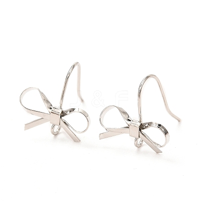 Bowknot Shape Brass Earring Hooks LS-KK-K256-01P-1
