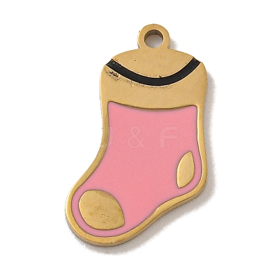 Christmas Theme 304 Stainless Steel Enamel Charms STAS-Z093-02H-1