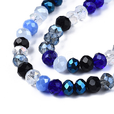 Electroplate Glass Beads Strands X-EGLA-N002-12B-1