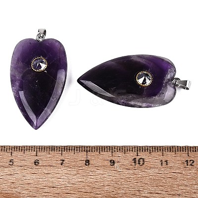 Natural Amethyst Pendants G-Q601-47B-1