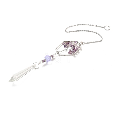 Amethyst Pendant Decoration AJEW-P098-01P-1