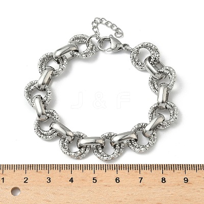 304 Stainless Steel Rolo Chain Bracelets for Women BJEW-S176-01P-B-1