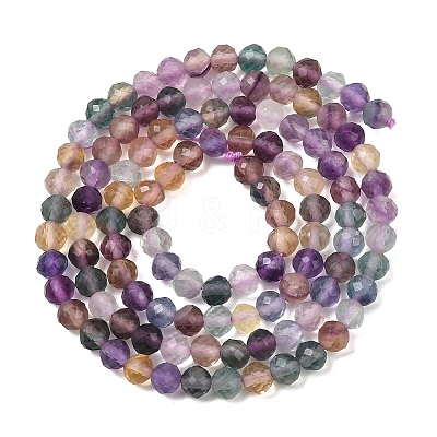 Natural Colorful Fluorite Beads Strands X-G-C261-A01-4mm-1