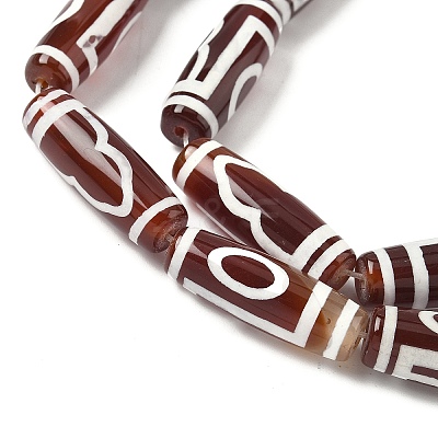 Rice Shape Tibetan Style dZi Beads Strands G-A269-A10-01-1