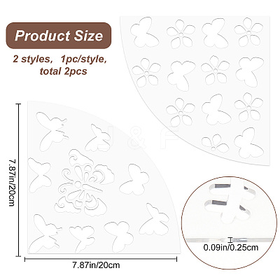 2Pcs 2 Style Acrylic Tie-Dye Template DIY-CP0008-78D-1