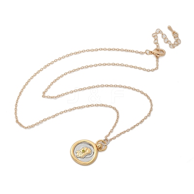 Brass Twelve Constellations Tarot Pendant Necklaces NJEW-Q006-01H-G-1