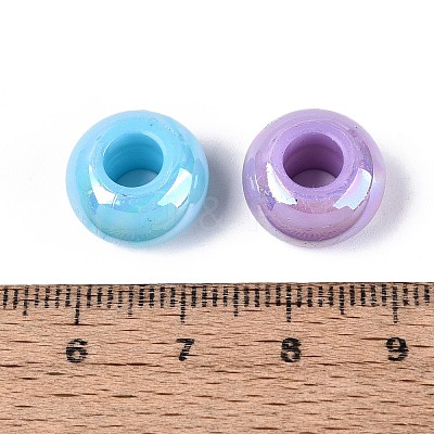 AB Plating Opaque Acrylic European Beads OACR-Q200-23-1