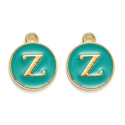 Golden Plated Alloy Enamel Charms X-ENAM-Q437-15Z-1