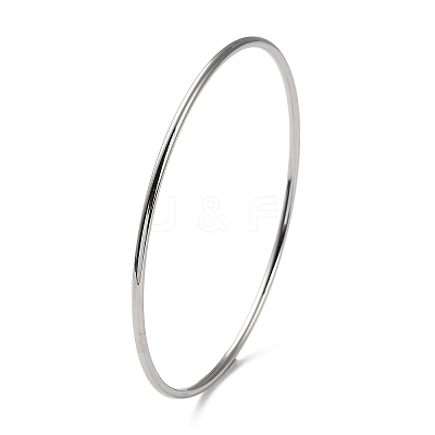 Non-Tarnish 304 Stainless Steel Simple Plain Bangle for Women BJEW-F461-01B-P-1