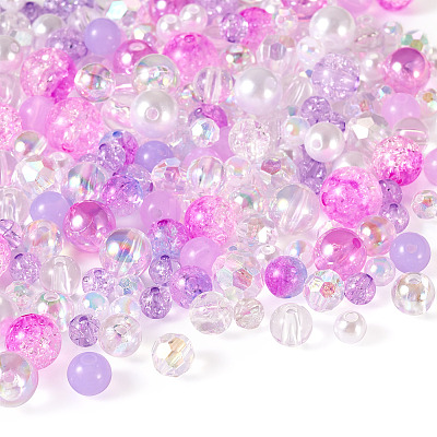Transparent & Opaque Acrylic Bead OACR-TAC0002-08F-1