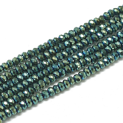 Electroplate Glass Beads Strands X-EGLA-Q112-C03-1
