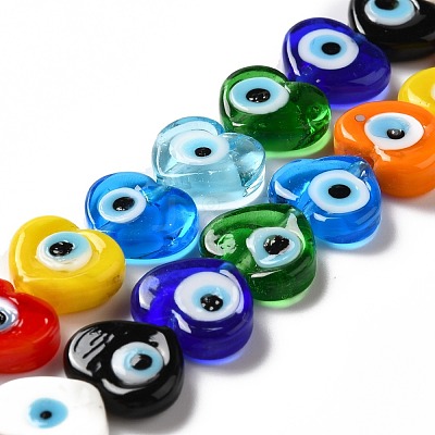 Handmade Evil Eye Lampwork Beads Strands LAMP-E023-07C-09-1