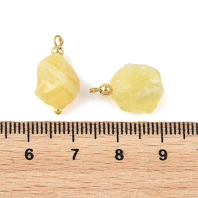 Raw Rough Natural Yellow Opal Pendants PALLOY-JF05930-1