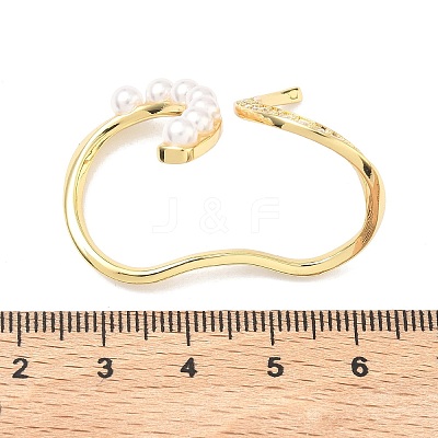 Brass Micro Pave Cubic Zirconia Cuff Open Rings RJEW-C158-03G-1