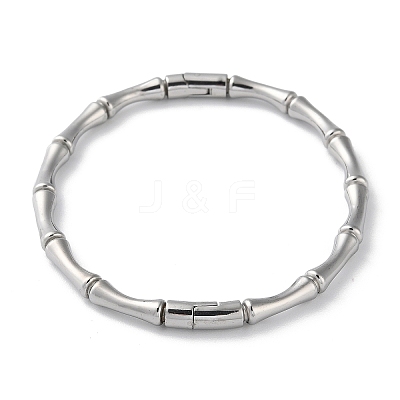 Rack Plating Brass Bamboo Stick Hinged Bangles BJEW-M039-06P-1