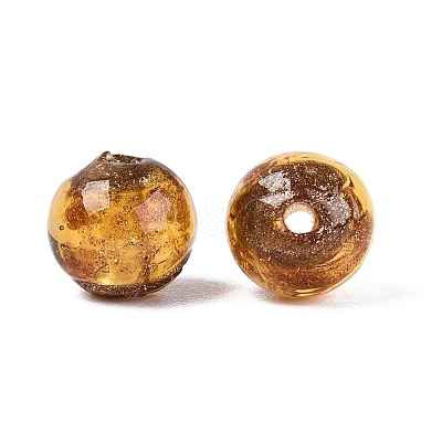 Handmade Gold Sand Lampwork Beads LAMP-N045-01B-08-1