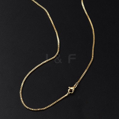 1.5mm Rack Plating Brass Box Chain Necklaces for Women Men MAK-L044-30G-1