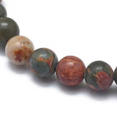 Natural Polychrome Jasper/Picasso Stone/Picasso Jasper Bead Stretch Bracelets BJEW-K212-A-001-1