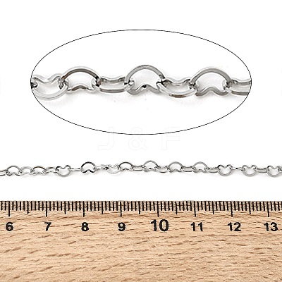 304 Stainless Steel Heart Link Chains CHS-L033-06P-1