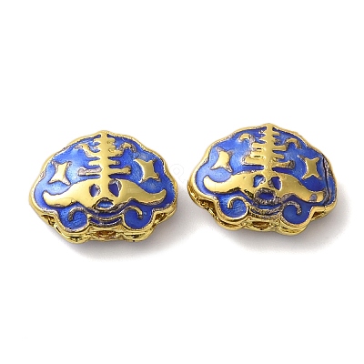 Rack Plating Brass Enamel Beads KK-P276-36G-1