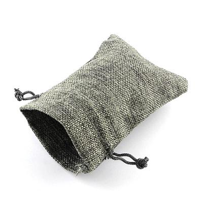 Polyester Imitation Burlap Packing Pouches Drawstring Bags ABAG-R005-9x7-04-1