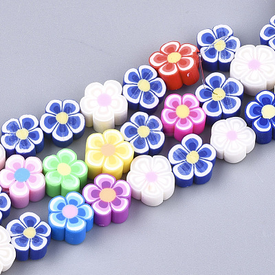 Handmade Polymer Clay Beads Strands X-CLAY-S092-25-1