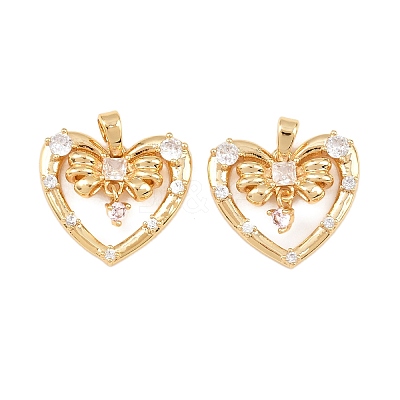 Brass Micro Pave Cubic Zirconia Pendants KK-I475-05G-02-1
