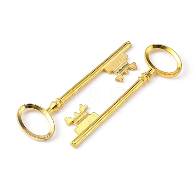 Tibetan Style Alloy Skeleton Key Large Pendants TIBEP-S105-G-RS-1