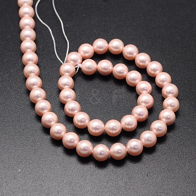 Shell Pearl Beads Strands BSHE-E008-8mm-13-1