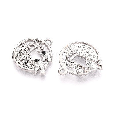 Alloy and Rhinestone Pendants PALLOY-T092-18B-P-1