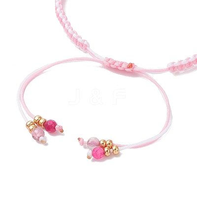 Natural Mixed Gemstone Beaded Braided Bead Bracelets BJEW-MZ00253-1