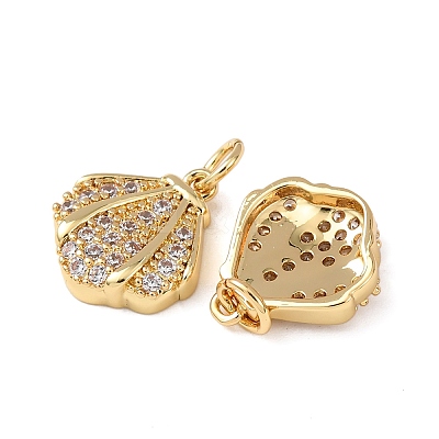 Brass Micro Pave Cubic Zirconia Charms KK-C143-32A-G-1