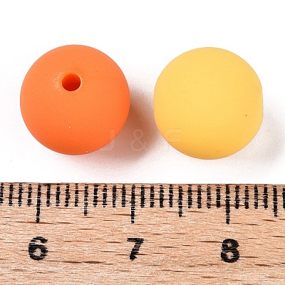 Rubberized Style Imitated Silicone Acrylic Beads MACR-T048-01B-16-1