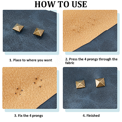 200Pcs Iron Studs Rivets IFIN-GF0001-63AB-1
