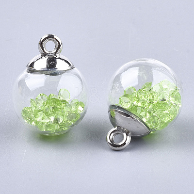 Glass Ball Pendants GLAA-T003-04C-1