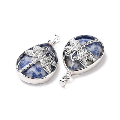 Natural Blue Spot Jasper Pendants G-G900-01P-10-1
