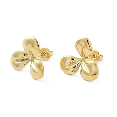 Ion Plating(IP) 304 Stainless Steel Stud Earrings EJEW-P258-46G-1