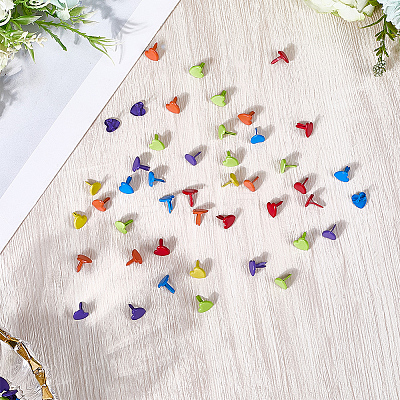 150Pcs Heart Shaped Iron Brads DIY-CP0012-33-1