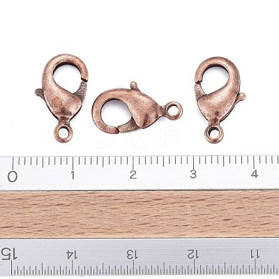 Red Copper Brass Lobster Claw Clasps X-KK-903-R-NF-1