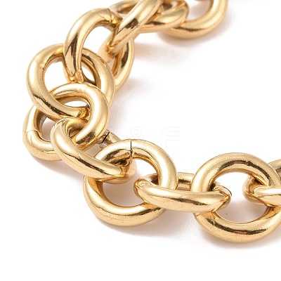 Ion Plating(IP) 304 Stainless Steel Rolo Chain Bracelets BJEW-F433-02G-1