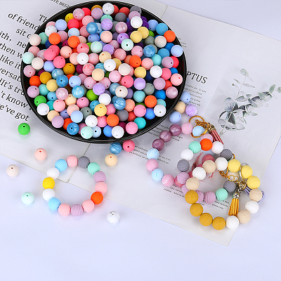 Round Silicone Focal Beads SI-JX0046A-95-1