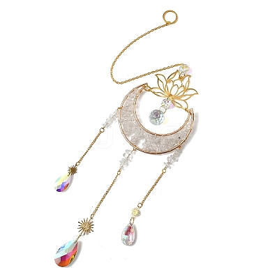 Moon Natural Quartz Crystal Chips Hanging Suncatcher GG-CBAB970-02A-1