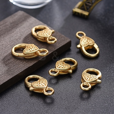 Tibetan Style Heart Lobster Claw Clasps LF014Y-MG-NR-1