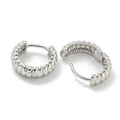 Brass Hoop Earrings EJEW-L211-010E-P-1