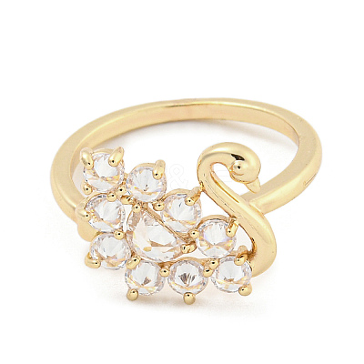 Brass Micro Pave Cubic Zirconia Cuff Rings RJEW-I103-102G-1