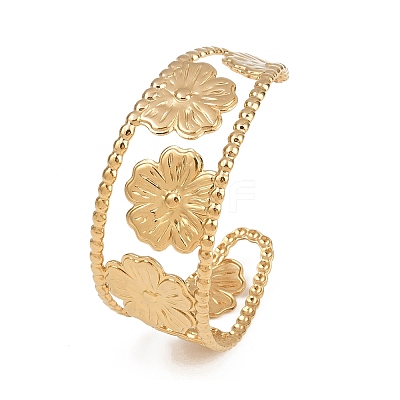 304 Stainless Steel Cuff Bangles for Women BJEW-D363-05A-G-1