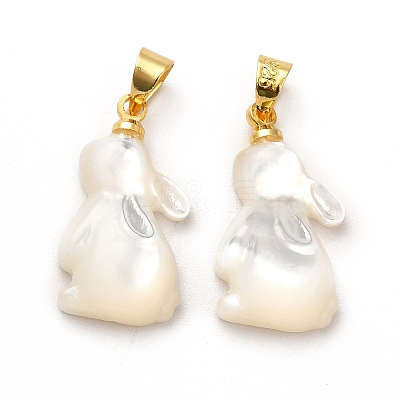 Natural White Shell Pendants SHEL-G014-13A-1