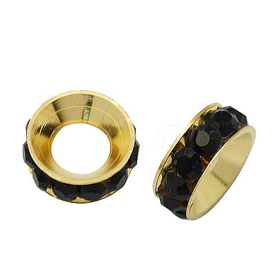 Brass Rhinestone Spacer Beads RB-A020-9mm-02G-1